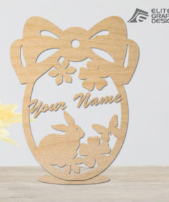 Wooden Easter Egg Stand - Basket Decoration Rabbit